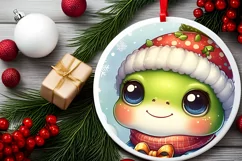 Cute Baby Frog Winter Gift Box PNG Product Image 2