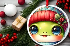 Cute Baby Frog Winter Gift Box PNG Product Image 2