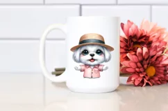 Standing Maltese Baby with Big Eyes and Hat | Clipart Product Image 2
