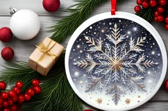 Round Christmas Ornament Sublimation|Clipart Product Image 2