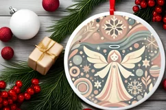 Round Christmas Ornament Sublimation|Clipart Product Image 1