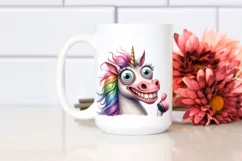 Funny Expressive Unicorn Portrait PNG Product Image 2