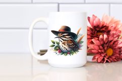 Watercolor Vibrant Nightjar Hat Clipart Product Image 2