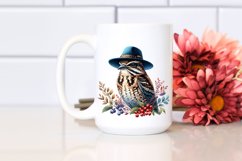 Watercolor Vibrant Nightjar Hat Clipart Product Image 2