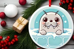 Round Christmas Ornament Sublimation|Clipart Product Image 1