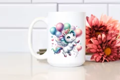 Cute Baby Unicorn Dancing with Balloons Product Image 2