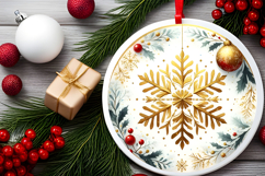 Round Christmass Ornament PNG Product Image 2