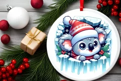 Round Christmas Ornament Sublimation|Clipart Product Image 1