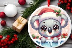 Round Christmass Ornament PNG Product Image 2