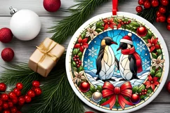 Round Christmas Ornament Sublimation|Clipart Product Image 1