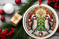 Round Christmas Ornament Sublimation|Clipart Product Image 1