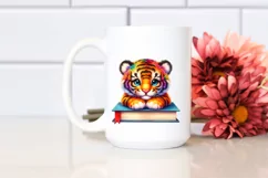 Colorful Watercolor Baby Tiger Book | Sublimation | Clipart Product Image 2