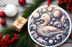 Round Christmas Ornament Sublimation|Clipart Product Image 2