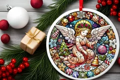 Round Christmas Ornament Sublimation|Clipart Product Image 2