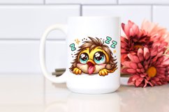 Colorful Cartoon Baby Sparrow Sleeping | Sublimation Clipart Product Image 2