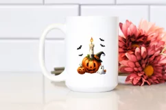 Funny Halloween Candle Watercolor PNG Product Image 2