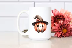 Cute Watercolor Pumpkin Hat | Sublimation | Clipart Product Image 2