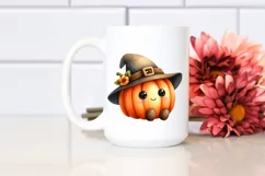 Cute Watercolor Pumpkin Hat | Sublimation | Clipart Product Image 2
