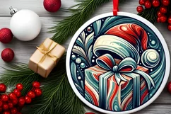 Round Christmas Ornament Sublimation|Clipart Product Image 1