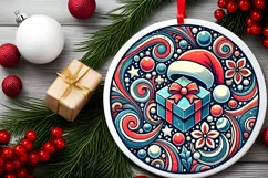 Round Christmas Ornament Sublimation|Clipart Product Image 1