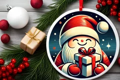 Round Christmas Ornament Sublimation|Clipart Product Image 1