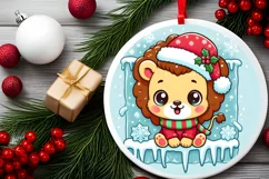 Round Christmas Ornament Sublimation|Clipart Product Image 2