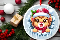 Round Christmas Ornament Sublimation|Clipart Product Image 1