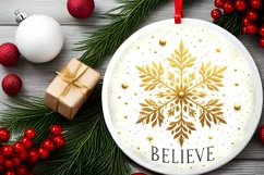 Round Christmas Ornament Sublimation|Clipart Product Image 2