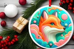 Round Christmas Ornament Sublimation|Clipart Product Image 1