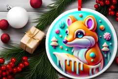 Round Christmass Ornament PNG Product Image 2