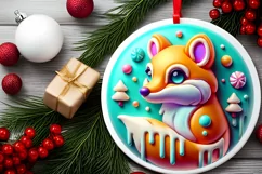 Round Christmas Ornament Sublimation|Clipart Product Image 2