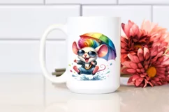 Jumping Baby Mouse Watercolor PNG Product Image 2