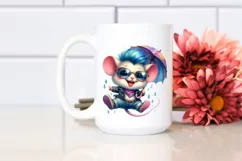Jumping Baby Mouse Watercolor PNG Product Image 2