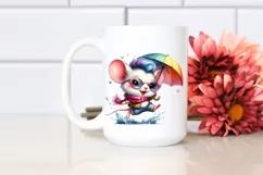 Jumping Baby Mouse Watercolor PNG Product Image 2