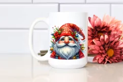 Vibrant Watercolor Christmas Gnome PNG Product Image 2