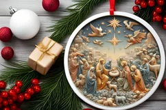 Round Christmas Ornament Sublimation|Clipart Product Image 2