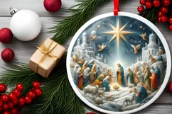 Round Christmas Ornament Sublimation|Clipart Product Image 1