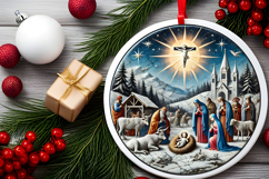 Round Christmass Ornament PNG Product Image 2