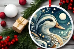 Round Christmas Ornament Sublimation|Clipart Product Image 2