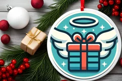 Round Christmas Ornament Sublimation|Clipart Product Image 2