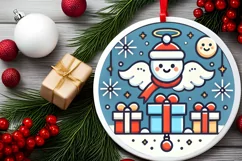Round Christmas Ornament Sublimation|Clipart Product Image 2