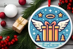 Round Christmas Ornament Sublimation|Clipart Product Image 2