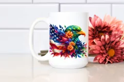 Vibrant Eagle with USA Flag Colors, PNG Product Image 2