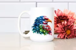 Vibrant Eagle with USA Flag Colors, PNG Product Image 2