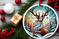 Round Christmas Ornament Sublimation|Clipart Product Image 1