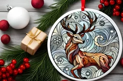 Round Christmas Ornament Sublimation|Clipart Product Image 1