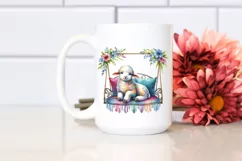 Colorful Lamb on Swing Chair Clipart Product Image 2
