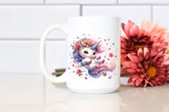 Cute Baby Unicorn Tumbling with Spring Petals Product Image 2