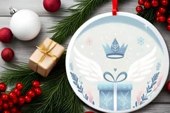 Round Christmas Ornament Sublimation|Clipart Product Image 2