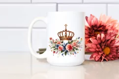 Watercolor Vintage Princess in USA Flag Colors | Clipart Product Image 2